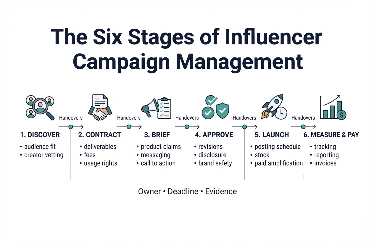 Influencer Campaign Management: A Practical Guide for Singapore Brands 1 Influencer Campaign Management scorecard showing campaign stages, scoring criteria and overall readiness.